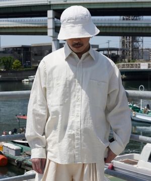 トップス shiun LINEN SHEER L/S SHIRTS shiun LINEN SHEER L/S SHIRTS