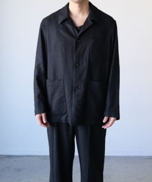 【shiun】 LINEN OPEN COLLAR JACKET & PANTS shiun(シウン) ONLINE STORE / LINEN OPEN COLLAR JACKET