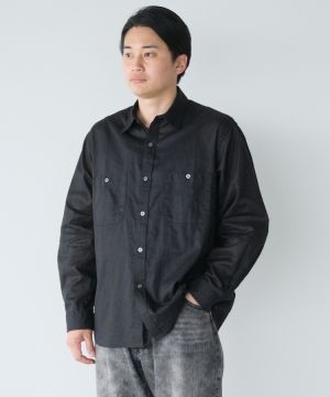 トップス shiun LINEN SHEER L/S SHIRTS shiun LINEN SHEER L/S SHIRTS