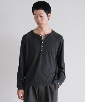 【shiun】T/C HENLEY NECK KNIT Sサイズ shiun(シウン) ONLINE STORE / T/C HENLEY NECK KNIT