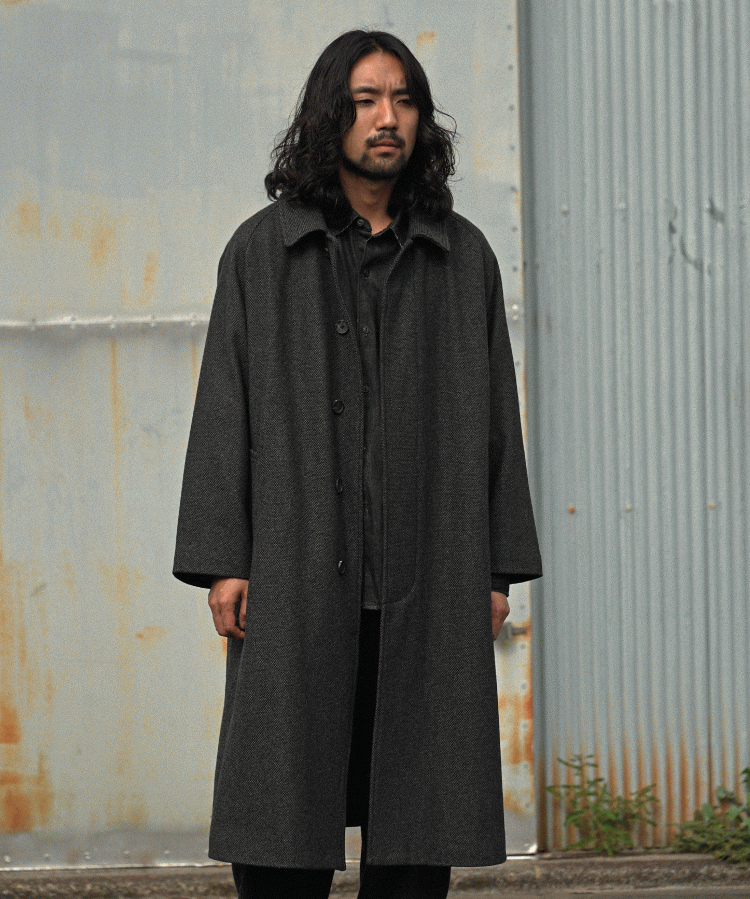everyone NYLON SOUTIEN COLLAR COAT BLACK everyone NYLON SOUTIEN COLLAR COAT BLACK