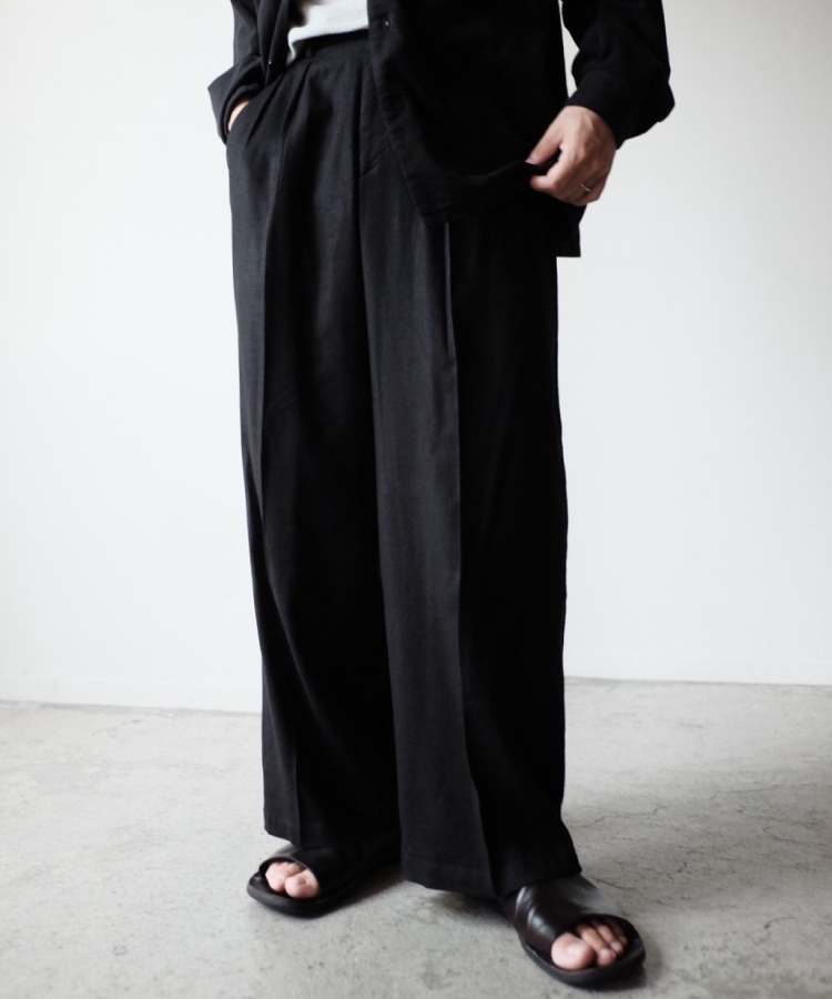 shiun(シウン) ONLINE STORE / LINEN STRAIGHT TUCK TROUSERS shiun(シウン) ONLINE STORE / LINEN STRAIGHT TUCK TROUSERS
