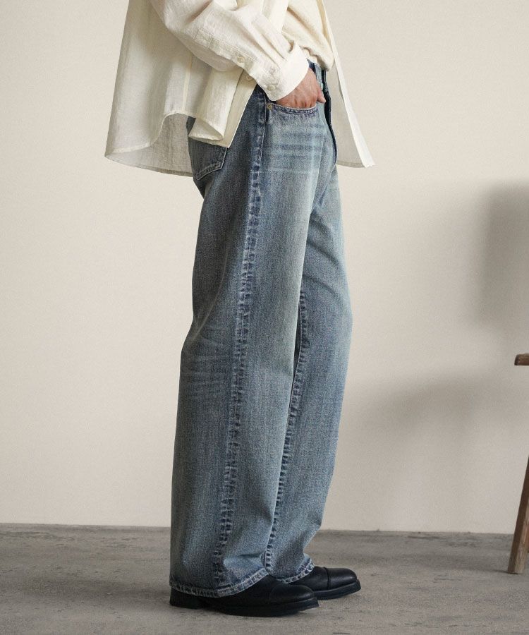 FLARE SLUB DENIM PANTS