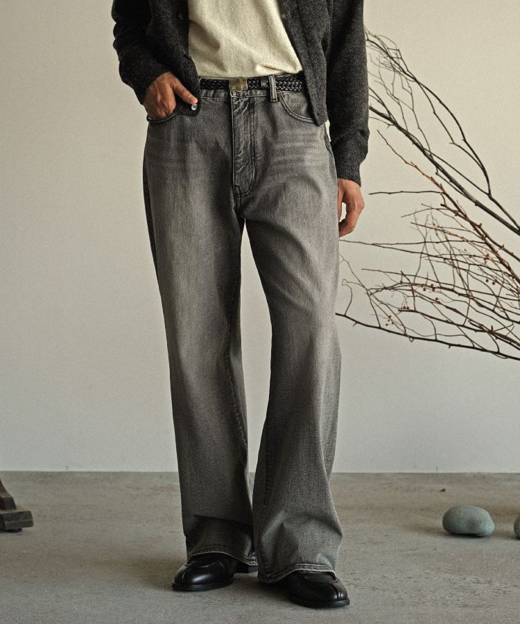 FLARE SLUB DENIM PANTS