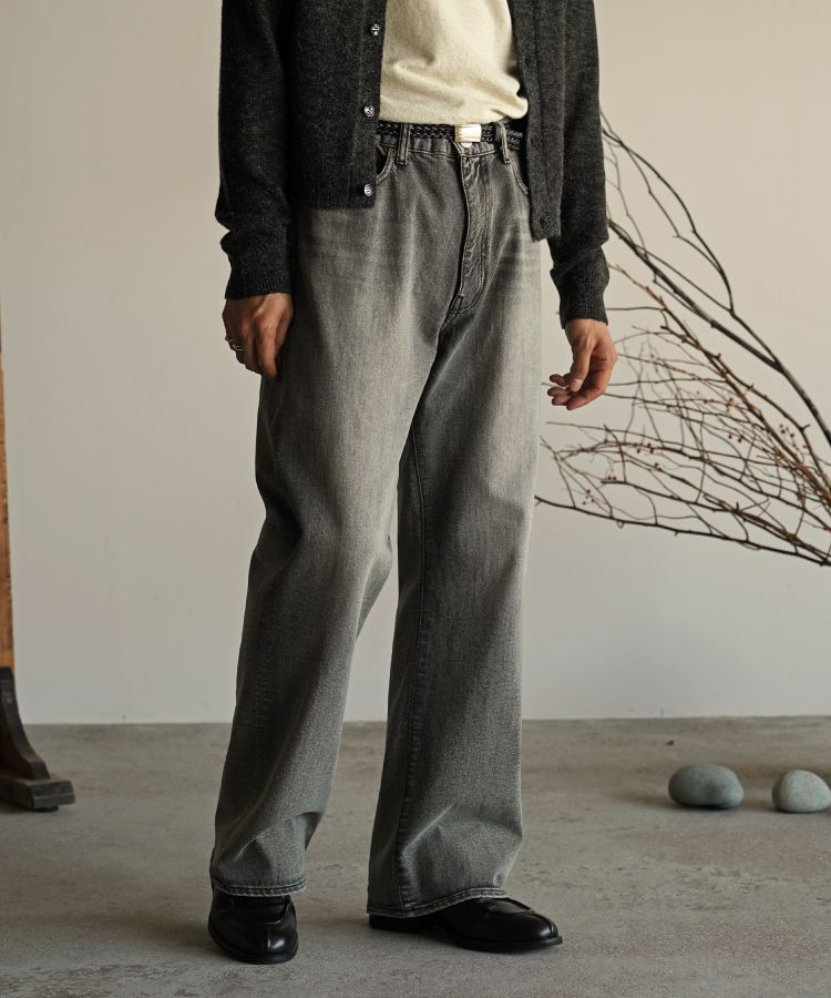 FLARE SLUB DENIM PANTS