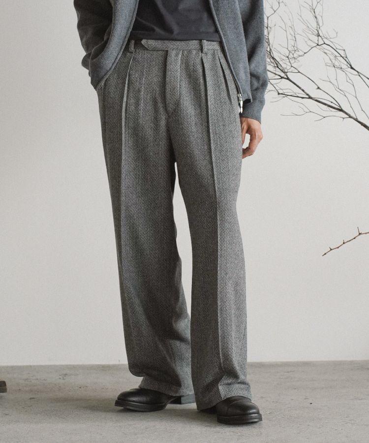 shiun WOOL TWEED TROUSERS Sサイズ shiun(シウン) ONLINE STORE / TWEED STRAIGHT TROUSERS