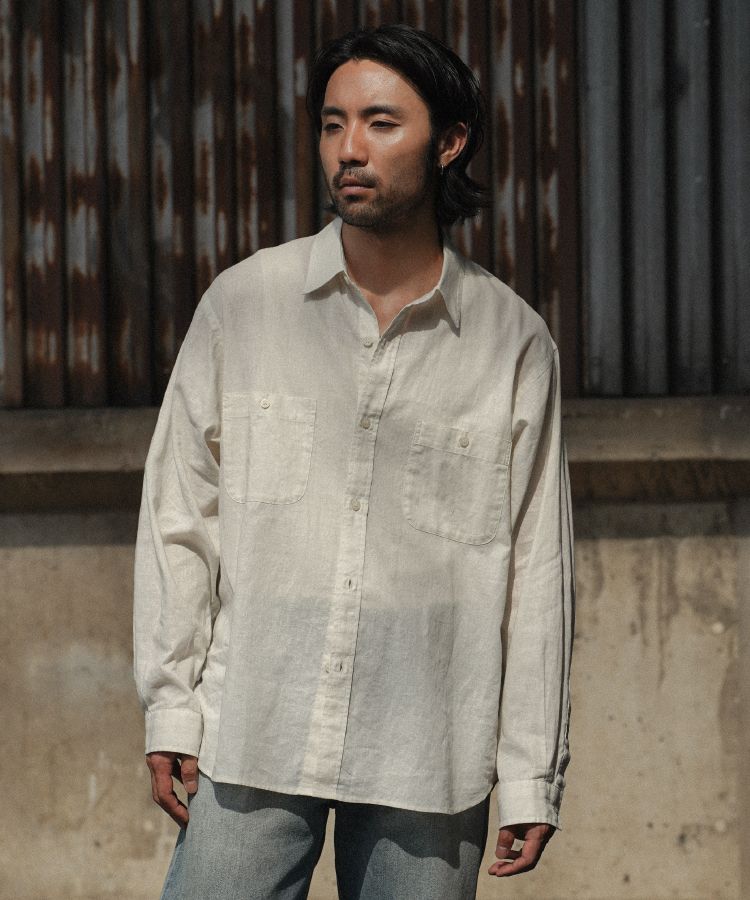 トップス shiun LINEN SHEER L/S SHIRTS shiun(シウン) ONLINE STORE / LINEN SHEER L/S SHIRTS