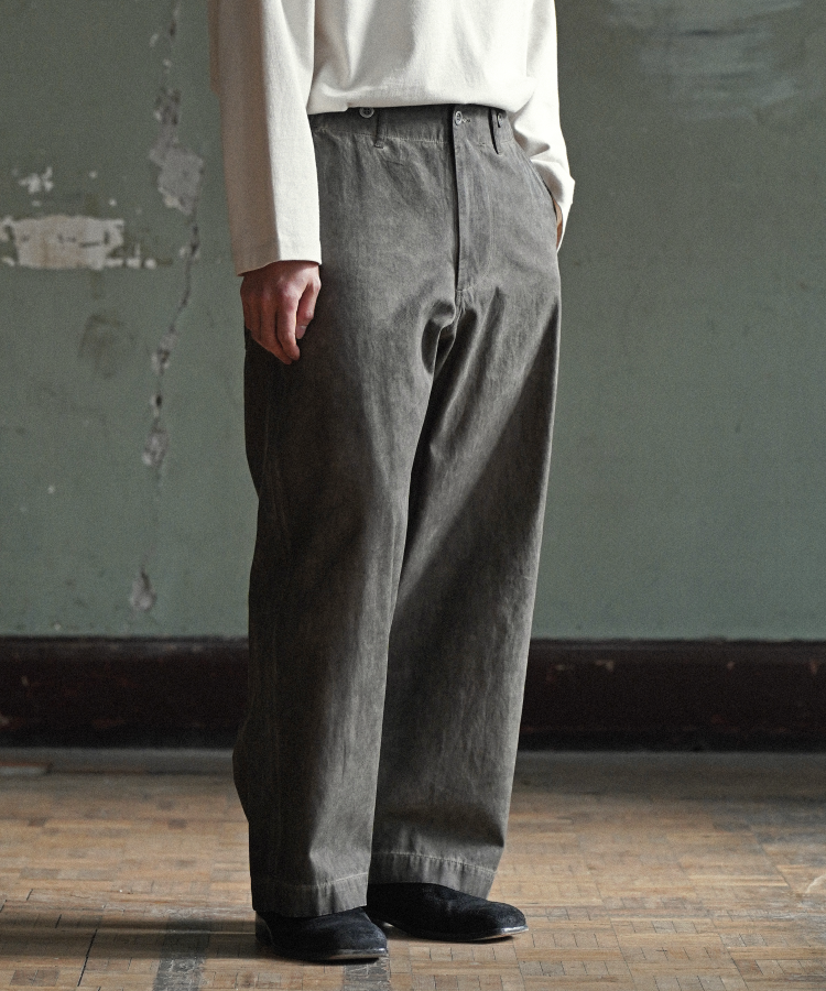 FADED COTTON TROUSERS