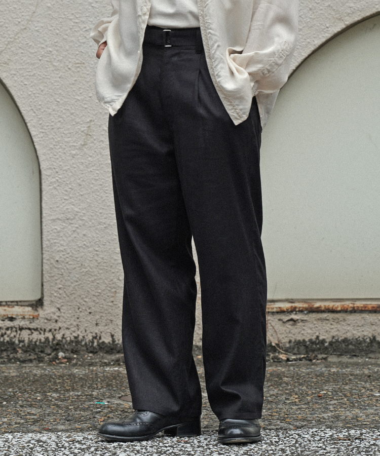 shiun LINEN BELTED PANTS 黒 サイズМ shiun(シウン) ONLINE STORE / LINEN BELTED PANTS