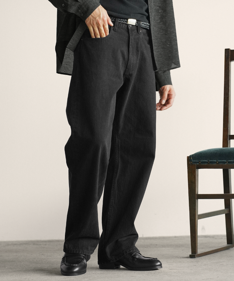shiun(シウン) ONLINE STORE / STRAIGHT BLACK SLUB DENIM