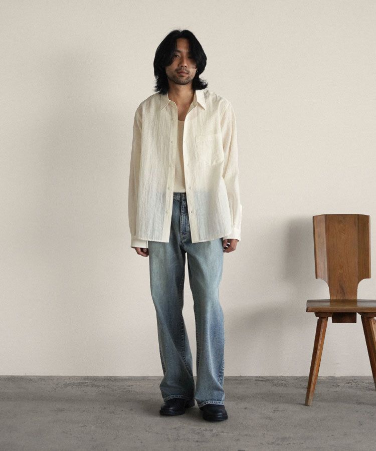 shiun(シウン) ONLINE STORE / WASHED COTTON SHEER SHIRT