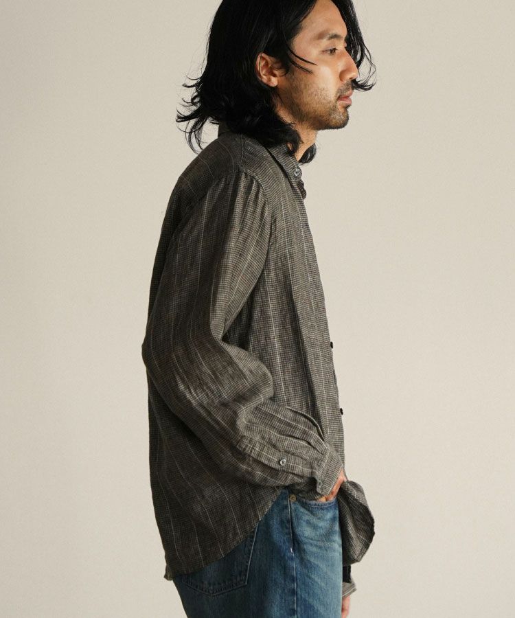 shiun(シウン) ONLINE STORE / MICRO CHECK LINEN SHIRT