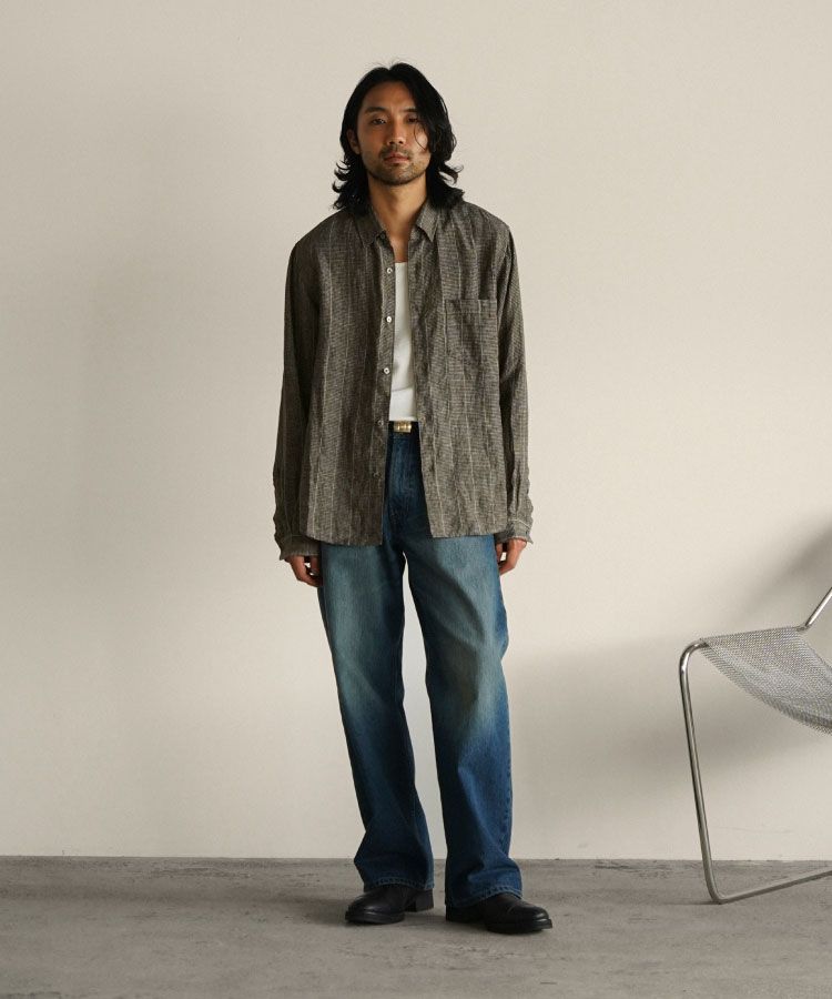 shiun(シウン) ONLINE STORE / MICRO CHECK LINEN SHIRT