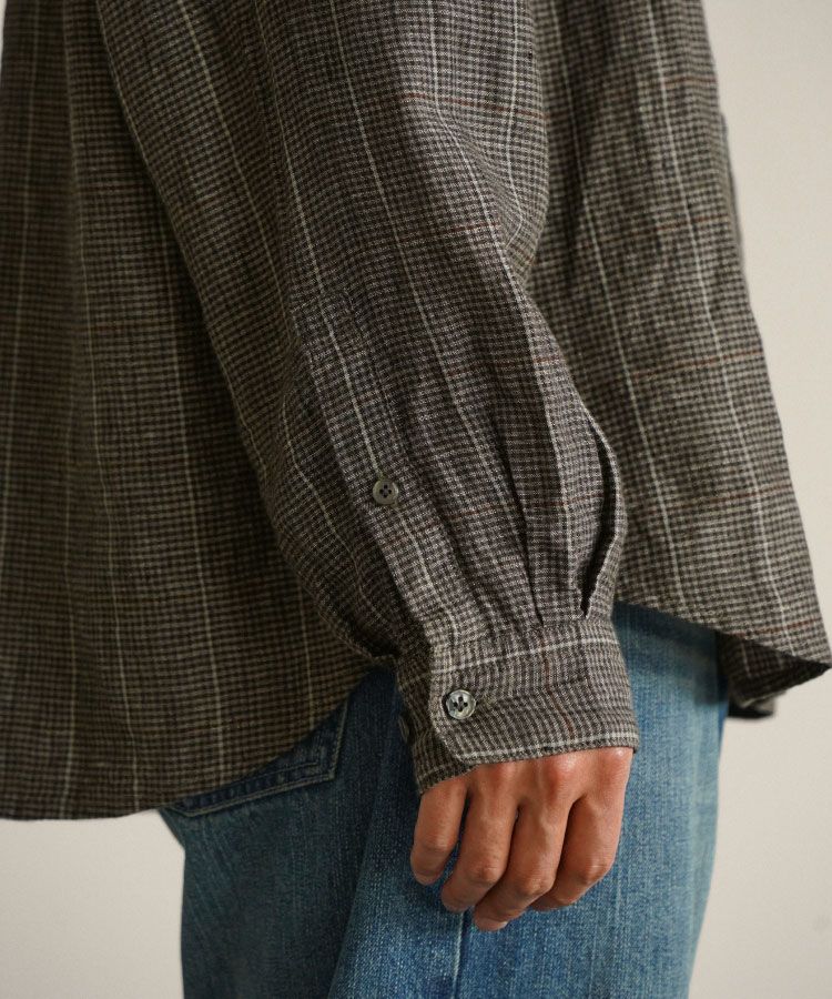 shiun(シウン) ONLINE STORE / MICRO CHECK LINEN SHIRT