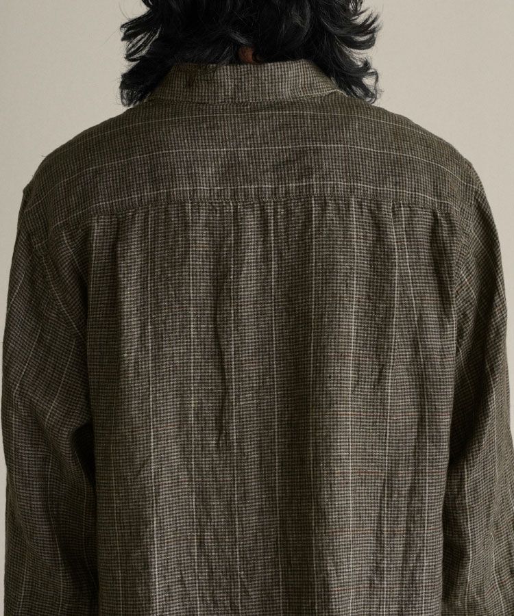 shiun(シウン) ONLINE STORE / MICRO CHECK LINEN SHIRT