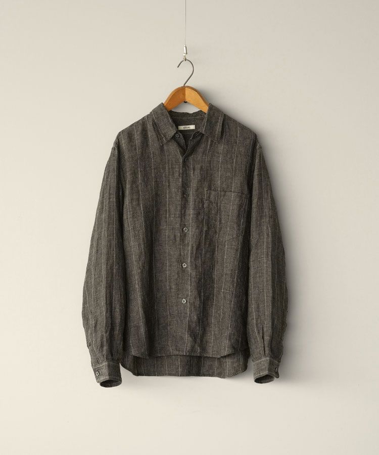 トップス shiun MICRO CHECK LINEN SHIRT shiun(シウン) ONLINE STORE / MICRO CHECK LINEN SHIRT
