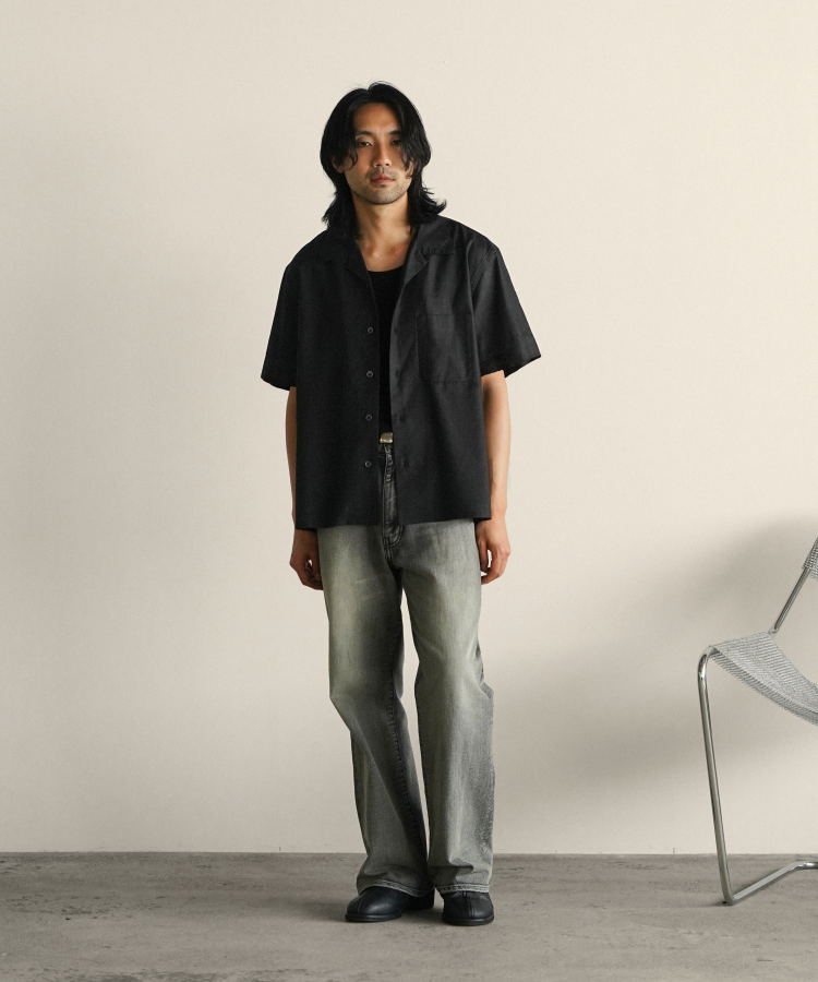 shiun(シウン) ONLINE STORE / CHINTZ LINEN OPEN COLLAR SHIRT