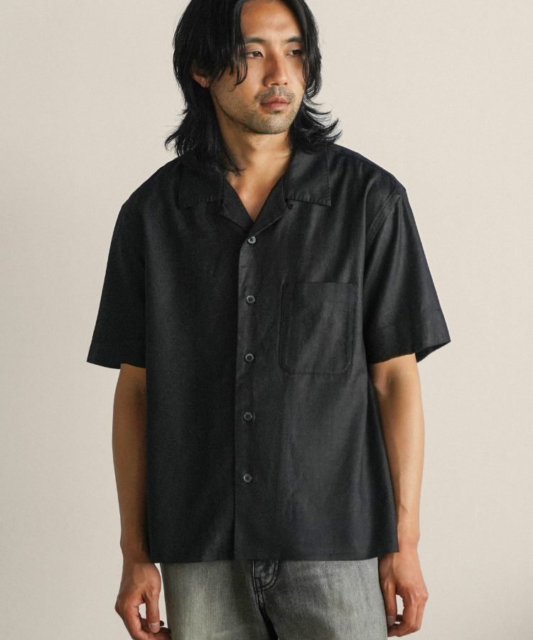 shiun(シウン) ONLINE STORE / CHINTZ LINEN OPEN COLLAR SHIRT