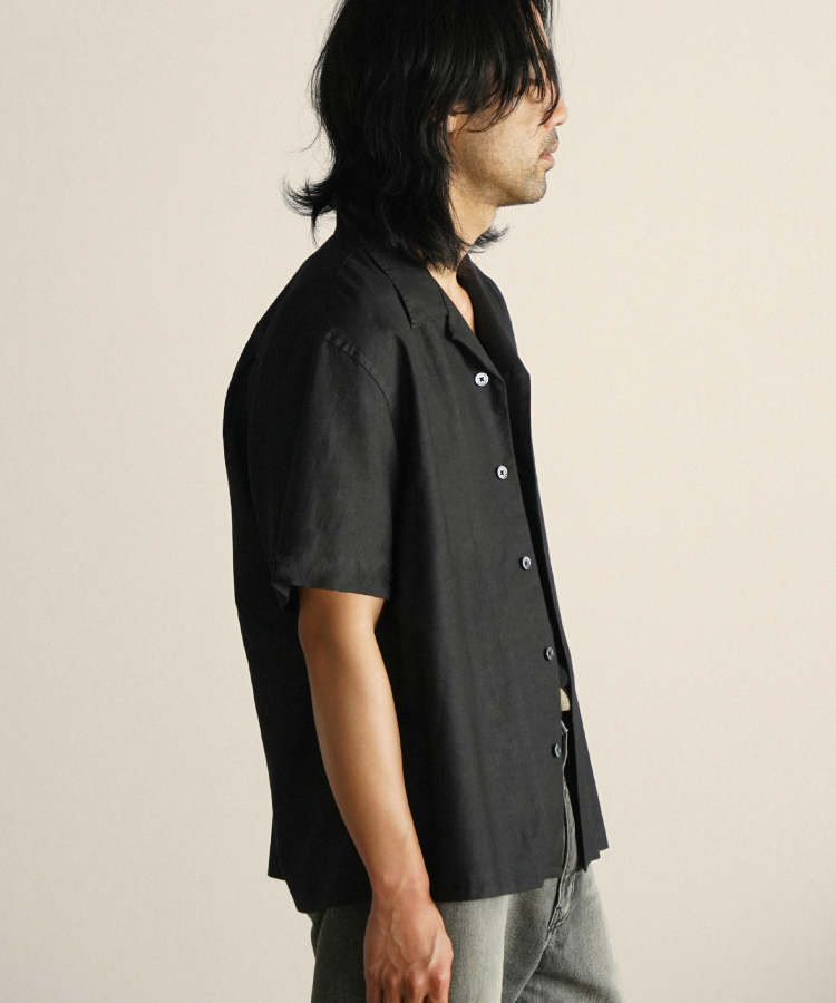 shiun(シウン) ONLINE STORE / CHINTZ LINEN OPEN COLLAR SHIRT