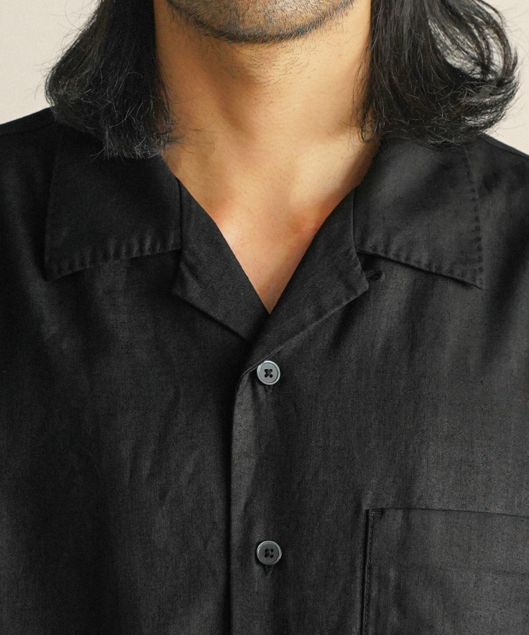 shiun(シウン) ONLINE STORE / CHINTZ LINEN OPEN COLLAR SHIRT