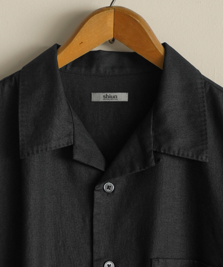 shiun(シウン) ONLINE STORE / CHINTZ LINEN OPEN COLLAR SHIRT