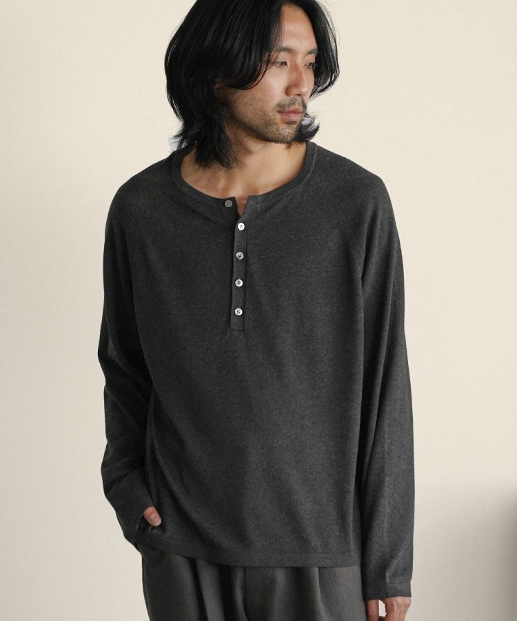 shiun(シウン) ONLINE STORE / T/C HENLEY NECK KNIT
