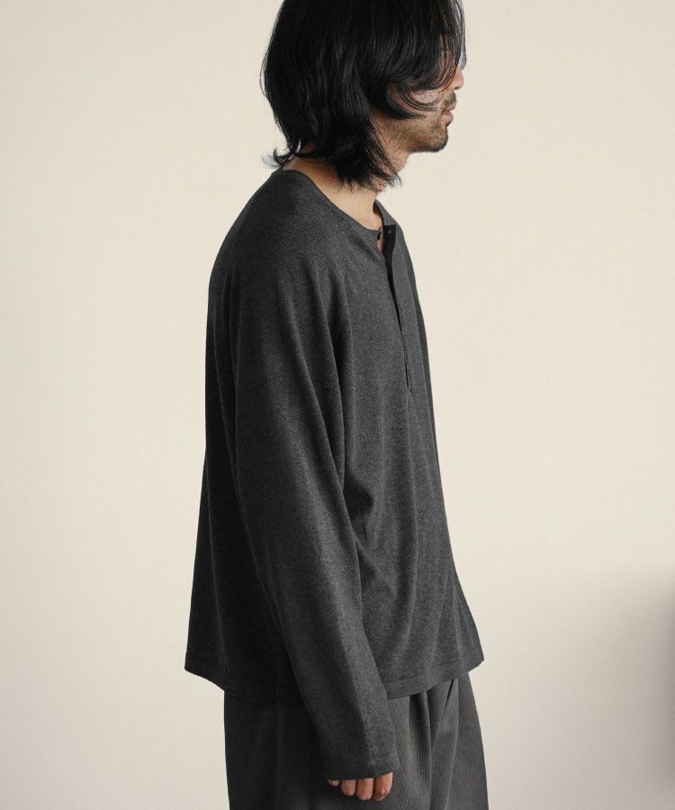 T/C HENLEY NECK KNIT