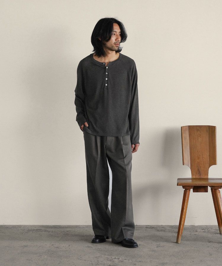 shiun(シウン) ONLINE STORE / T/C HENLEY NECK KNIT